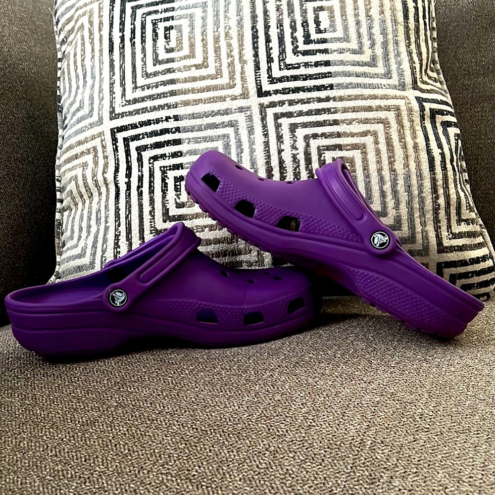 Purple crocs, women size 11.